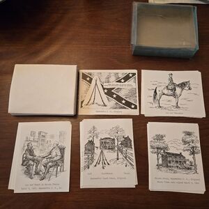 Vintage set Confederate Heritage greeting cards history gift idea blank desk